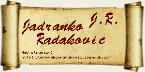 Jadranko Radaković vizit kartica